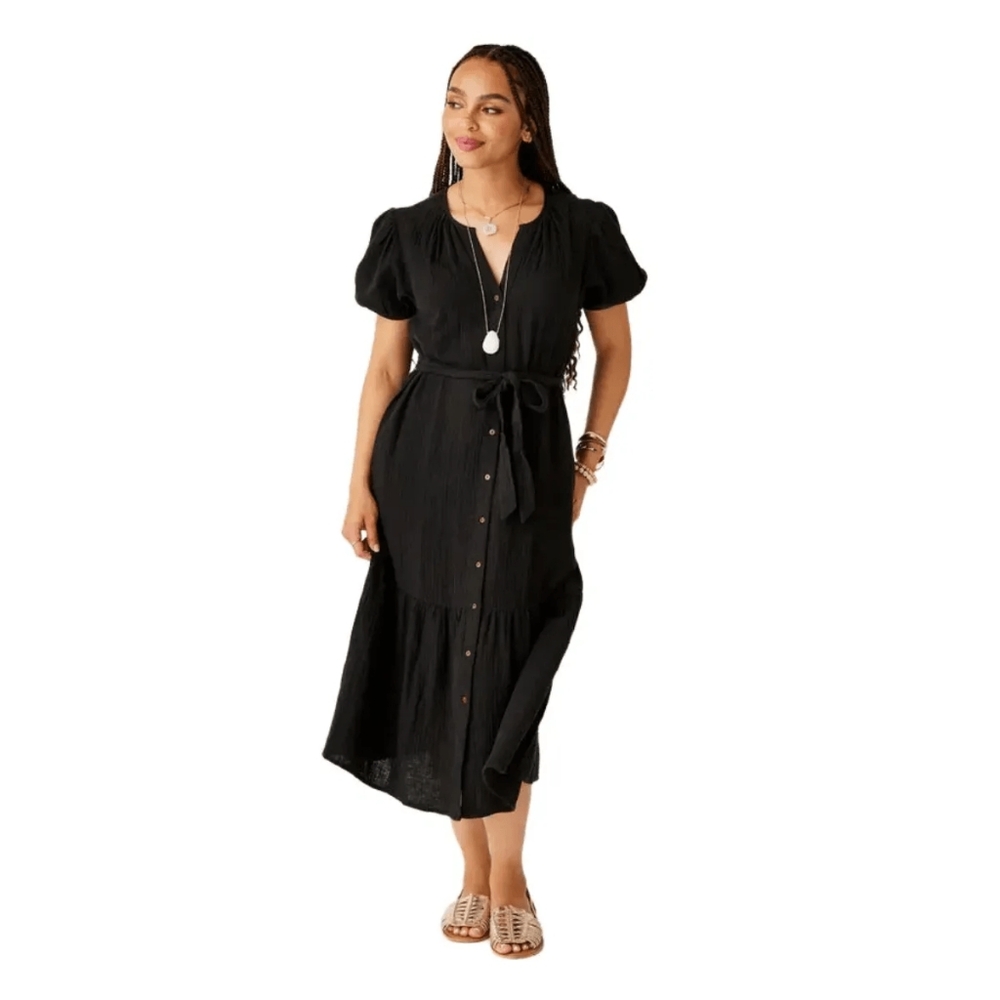 Carve Designs Women's Memphis Gauze Dress - Black - Large NWOT